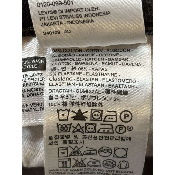 Levis 541 Athletic Fit Black Denim Jeans 31x34 Mens Stretch Cotton Blend - Picture 6 of 6